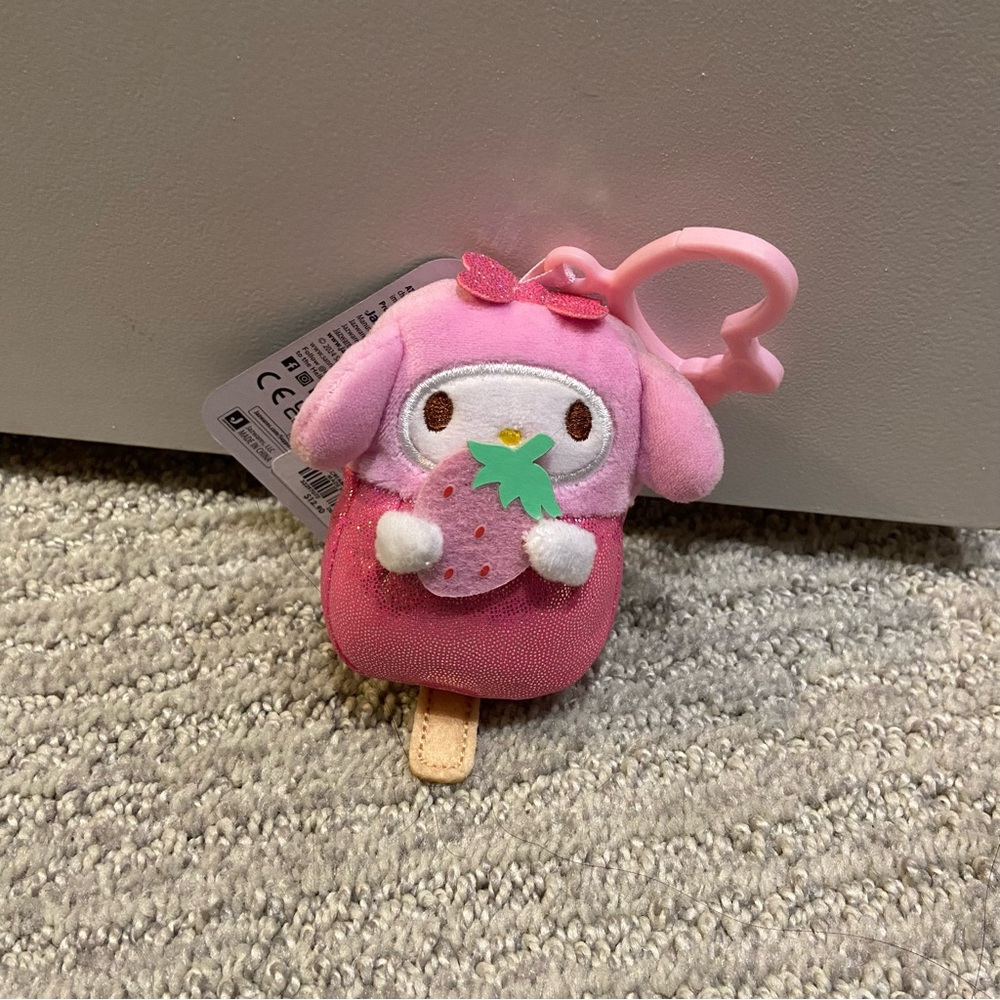 My Melody Pink Icepop Ice cream Plush Keychain Hello Kitty & Friends Sanrio NWT